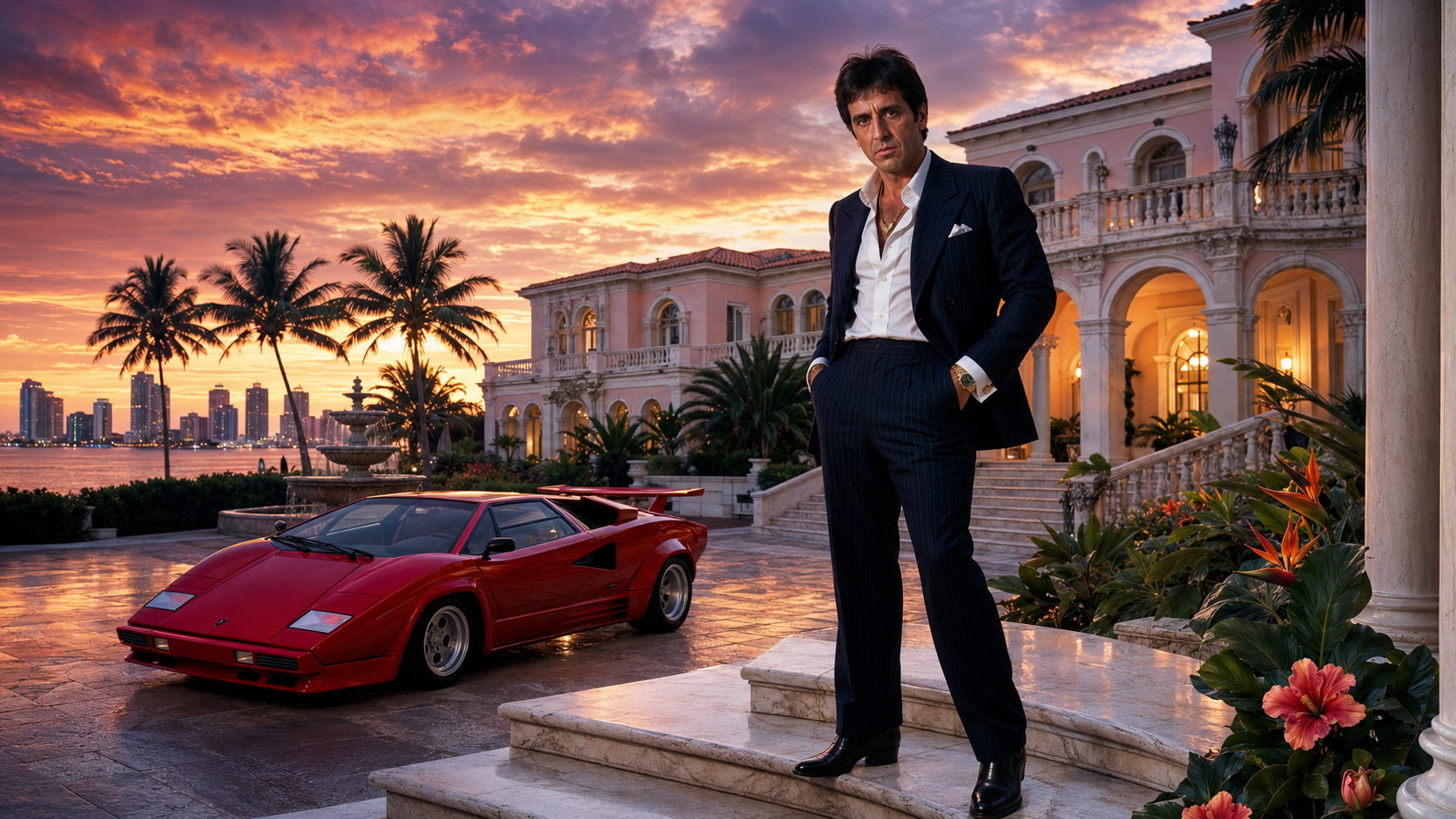 Mansion at golden hour — Countach